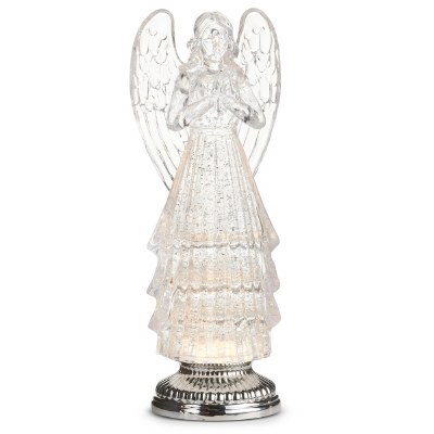 12" LED Silver Glitter Swirl Angel