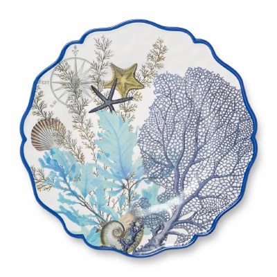 14" Round Blue Lagoon Melamine Serving Plate