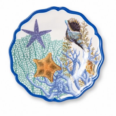 6" Round Blue Lagoon Melamine Plate