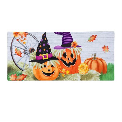 10" x 22" Two Jack O Lanterns Sassafrass Doormat
