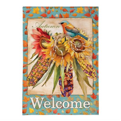 43" x 29" Autumn Corn "Welcome" Flag