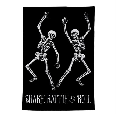 18" x 13" Mini "Shake Rattle & Roll" Skeleton Flag