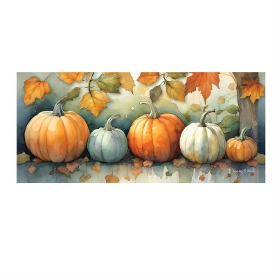 10" x 22" Multi Pastels Pumpkins Sassafrass Doormat