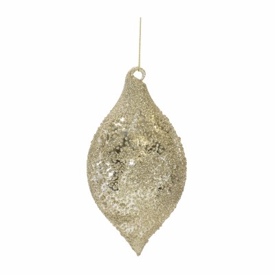 6"  Silver Textured Glass Diamond Christmas Tree Ornament