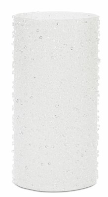 8" White Glass Beaded Hurricane