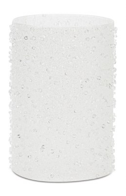 6" White Glass Beaded Hurricane