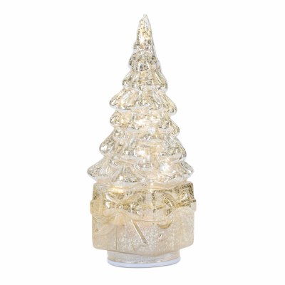 12" LED Iridescent Glass Spinning Christmas Tree