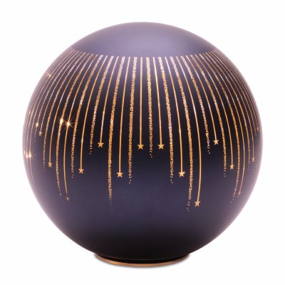 8" LED Navy and Gold Glass Orb