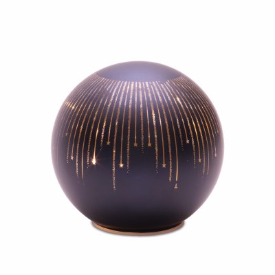 6" LED Navy and Gold Glass Orb