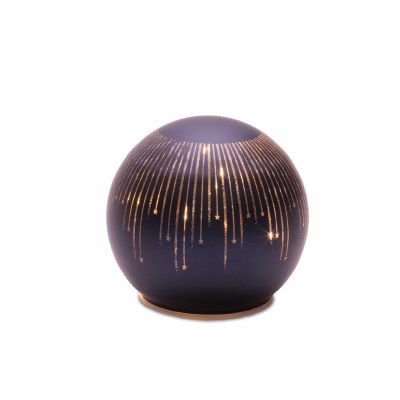 5" LED Navy and Gold Glass Orb