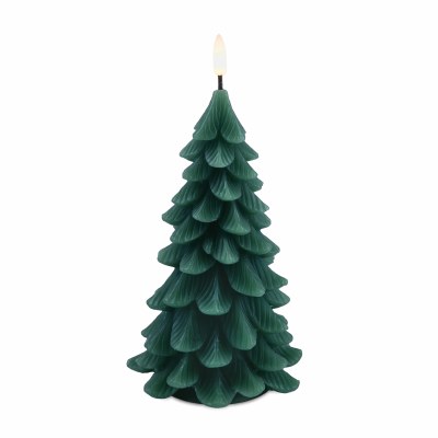 9" LED Green Christmas Tree Candle