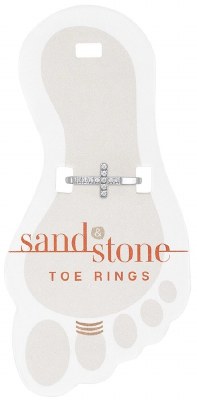 Silver Toned Cubic Zirconia Cross Toe Ring