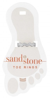 Silver Toned Cubic Zirconia Zig Zag Toe Ring