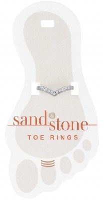 Silver Toned Cubic Zirconia Dip Toe Ring
