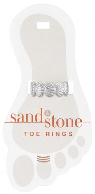 Silver Toned Fan Shell Toe Ring