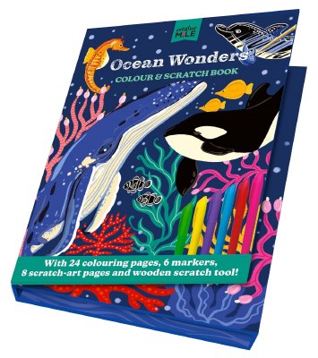 Ocean Wonders Coloring and Scratch Children's Book