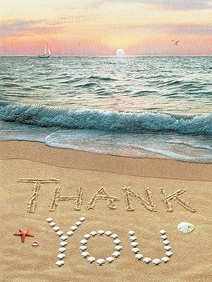 Box of Nine Beach Thank You Note Cards