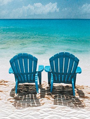 Box of Nine Blue Adirondack Chairs Blank Note Cards