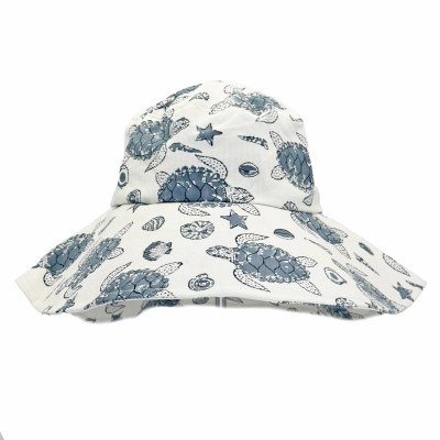 Blue Sea Turtles Wide Brim Sun Hat