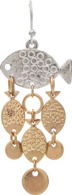 Gold and Silver Toned Fish Dangle Earrings