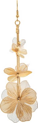Gold and Silver Toned Flowers Dangle Earrings