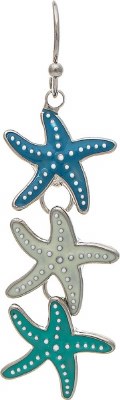 Blue and Green Starfish Dangle Earrings