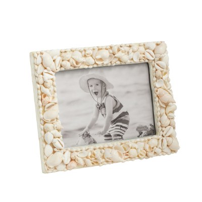 5" x 7" White Seashell Photo Frame by Mud Pie