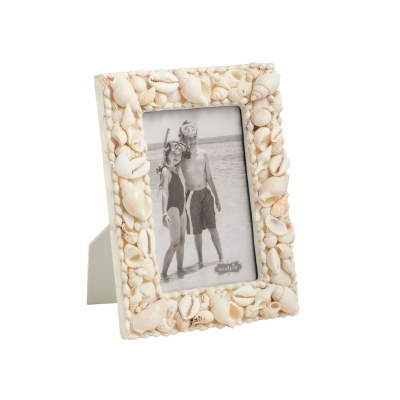 4" x 6" White Seashell Photo Frame by Mud Pie