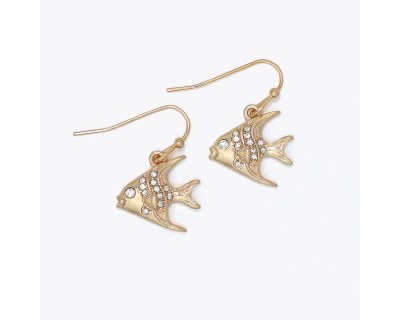 Gold Toned Bling Angelfish Earrings