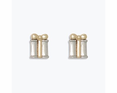 Silver and Gold Toned Present Earrings