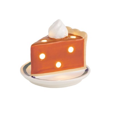 3" LED Pumpkin Pie Decorative Ceramic Sitter by Mud Pie