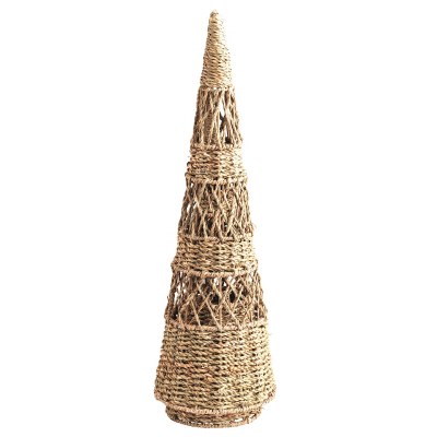 24" Natural Seagrass Decorative Cone Christmas by Mud Pie