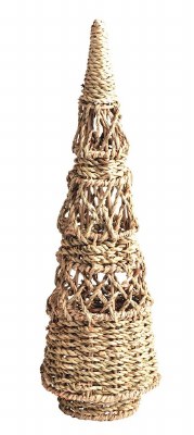 20" Natural Seagrass Decorative Cone Christmas by Mud Pie