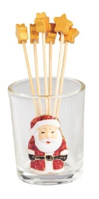 2" Glass Santa Claus Toothpick Holder by Mud Pie