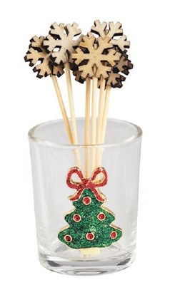 2" Glass Chrsitmas Tree Toothpick Holder by Mud Pie