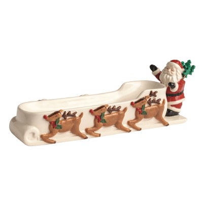 12" Santa's Sleigh Ceramic Cracker Dish by Mud Pie