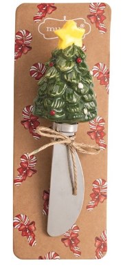 6" Green Christmas Tree Spreader by Mud Pie