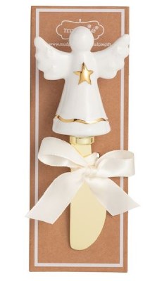 6" White and Gold Angel Spreader by Mud Pie