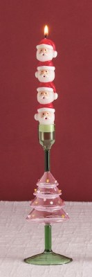 Box of Two 5" Santa Claus Christmas Taper Candles by Mud Pie
