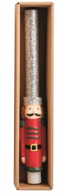 10" Multicolor Glitter Nutcracker Taper Candle by Mud Pie
