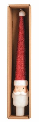 10" Multicolor Glitter Santa Claus Taper Candle by Mud Pie