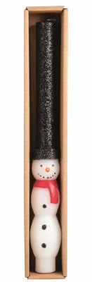 10" Multicolor Glitter Snowman Taper Candle by Mud Pie