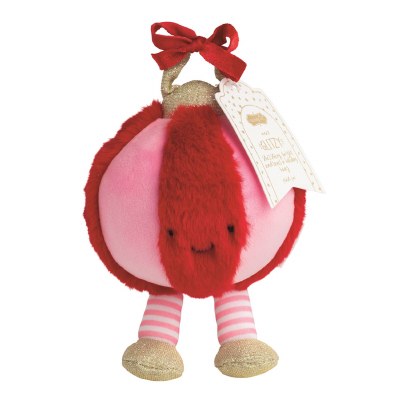7" Pink and Red Ornament Christmas Plush by Mud Pie