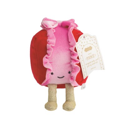 7" Pink and Red Present Christmas Plush by Mud Pie