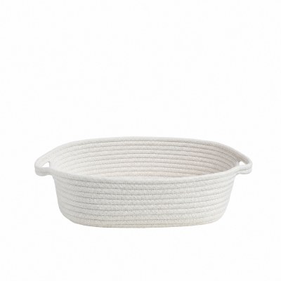 Oval White Cloth Basket by Mud Pie