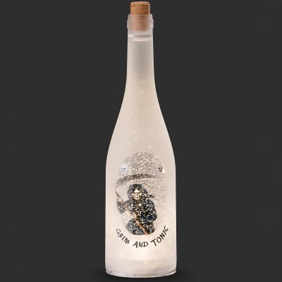 12" LED Grim & Tonic Bottle Lit Decor