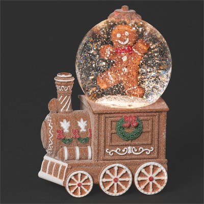 8" LED Gingerbread Train Lit Decor