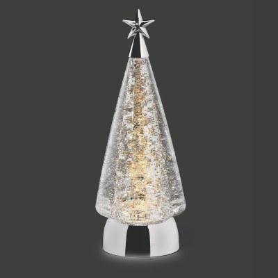 12" LED Silver Swirl Christmas Tree Lit Decor