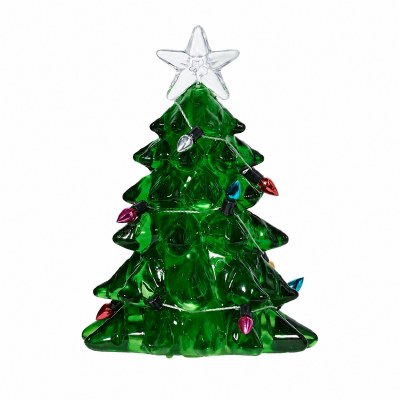 4" LED Green Acrylic Christmas Tree Figurine