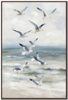 36" x 24" Shoreline Soar 1 Coastal Canvas Framed